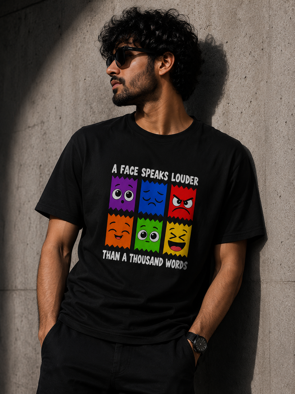 A Face Speaks Louder Graphic T-Shirt