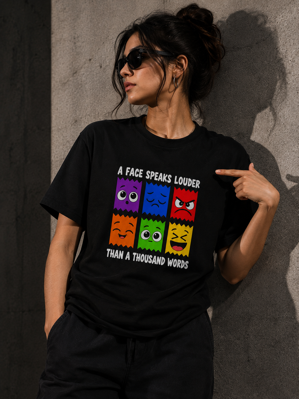 A Face Speaks Louder Graphic T-Shirt
