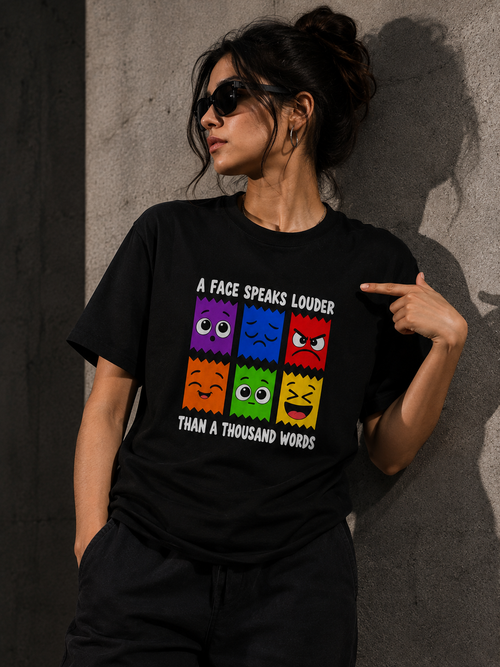A Face Speaks Louder Graphic T-Shirt