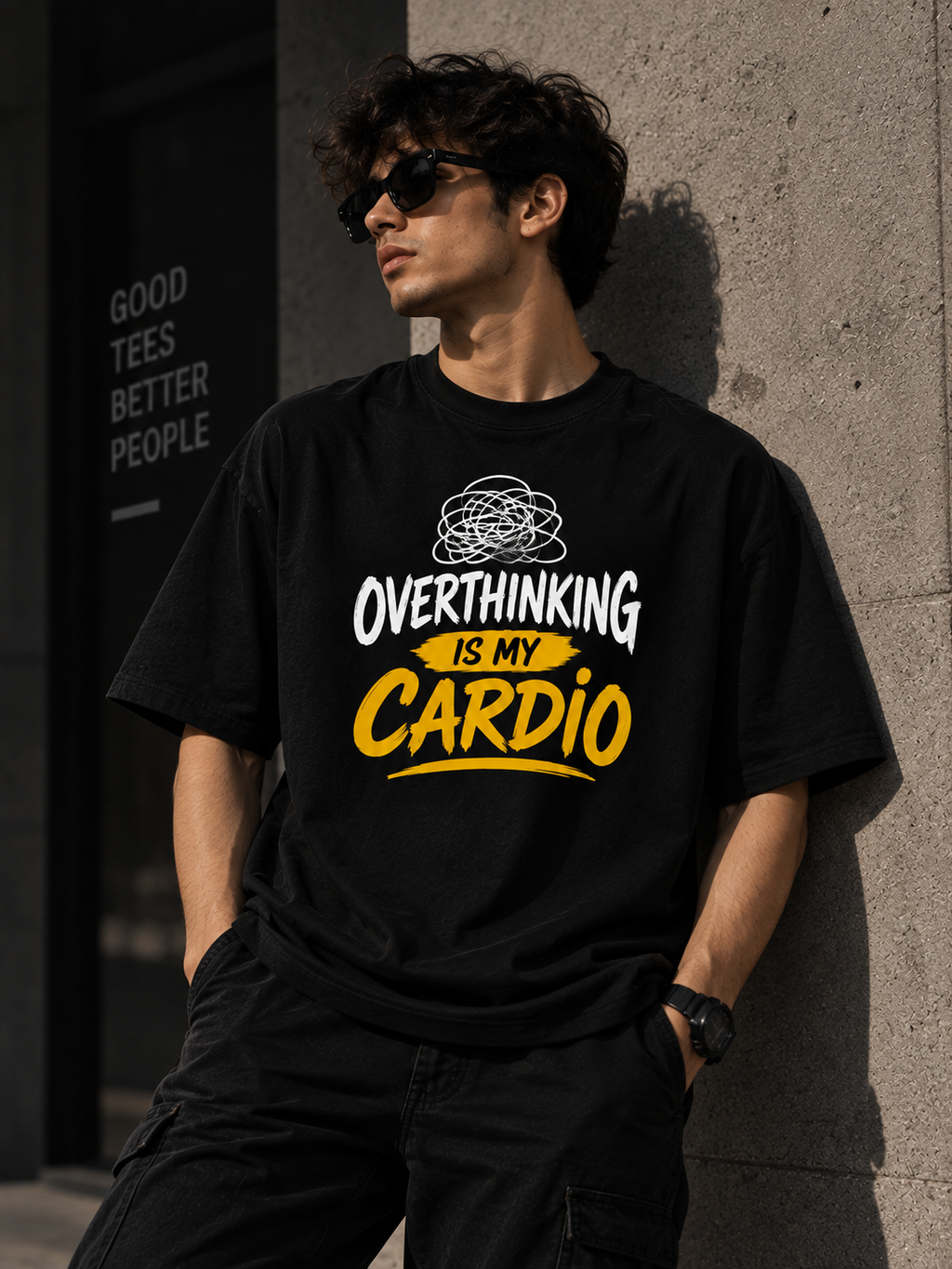 Overthinking Is My Cardio Oversized Graphic T-Shirt