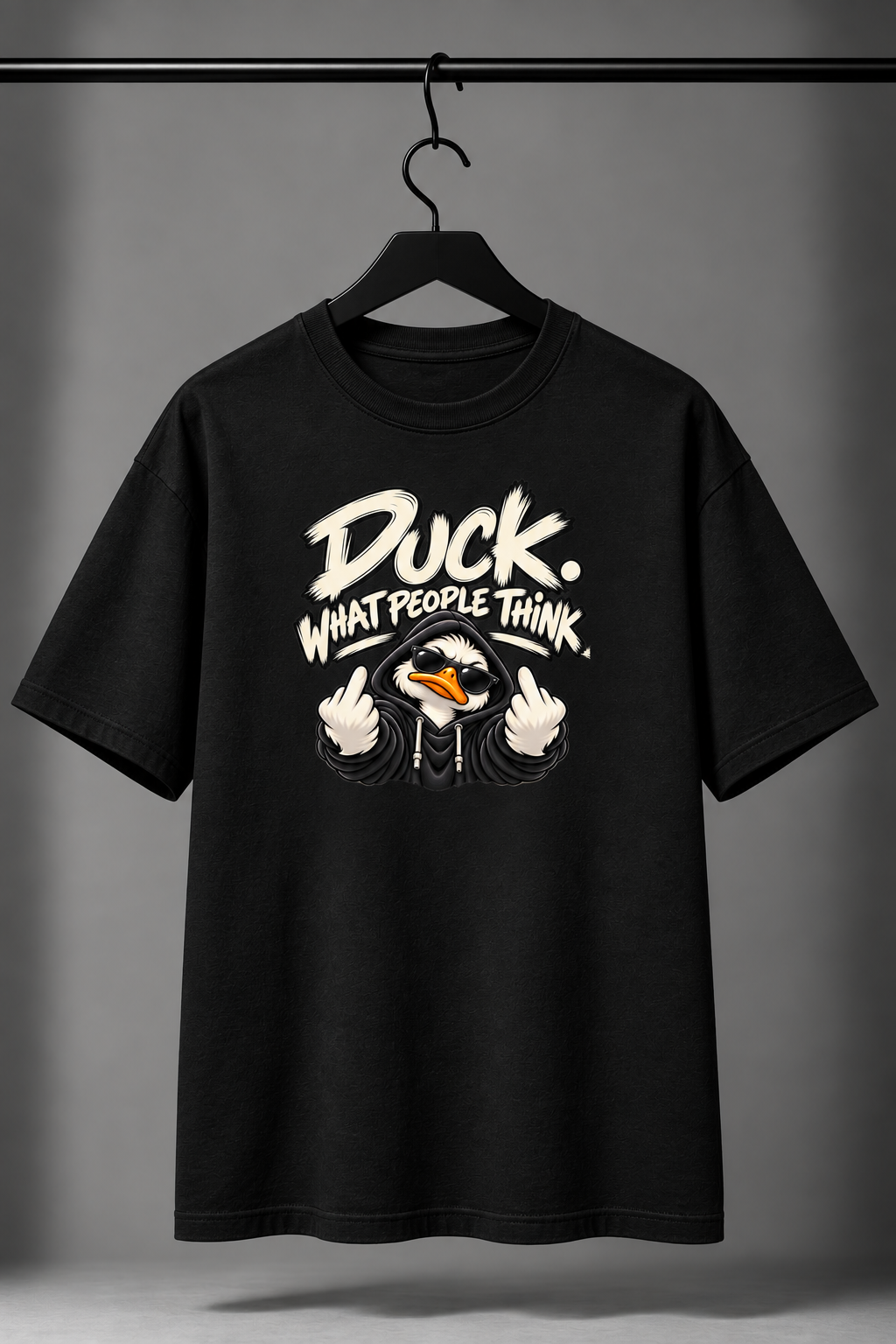 Duck What People Think Oversized Graphic T-Shirt
