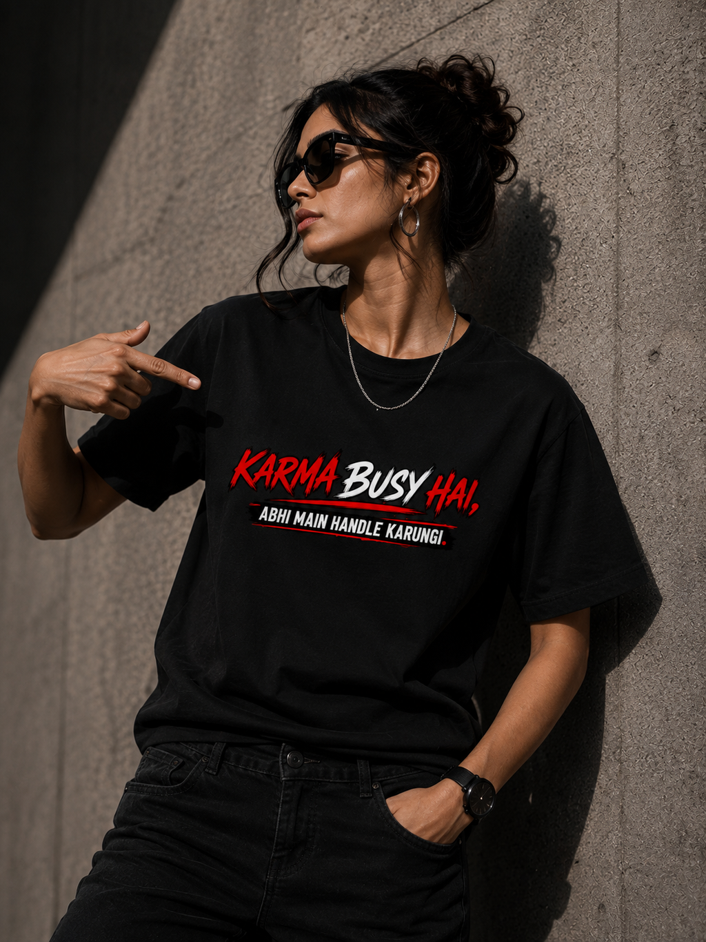 Karma Busy Hai Women’s Graphic T-Shirt