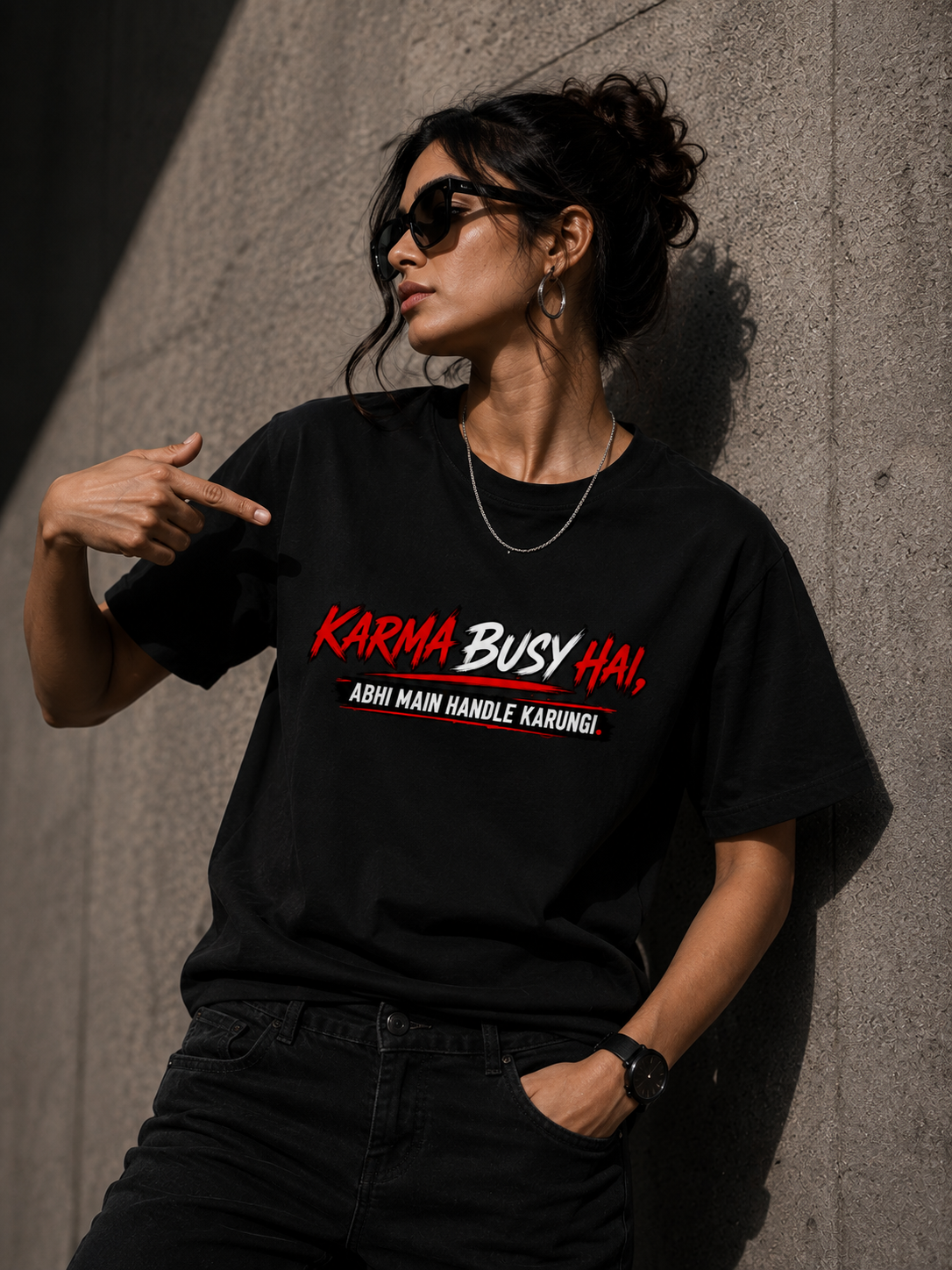Karma Busy Hai Women’s Graphic T-Shirt