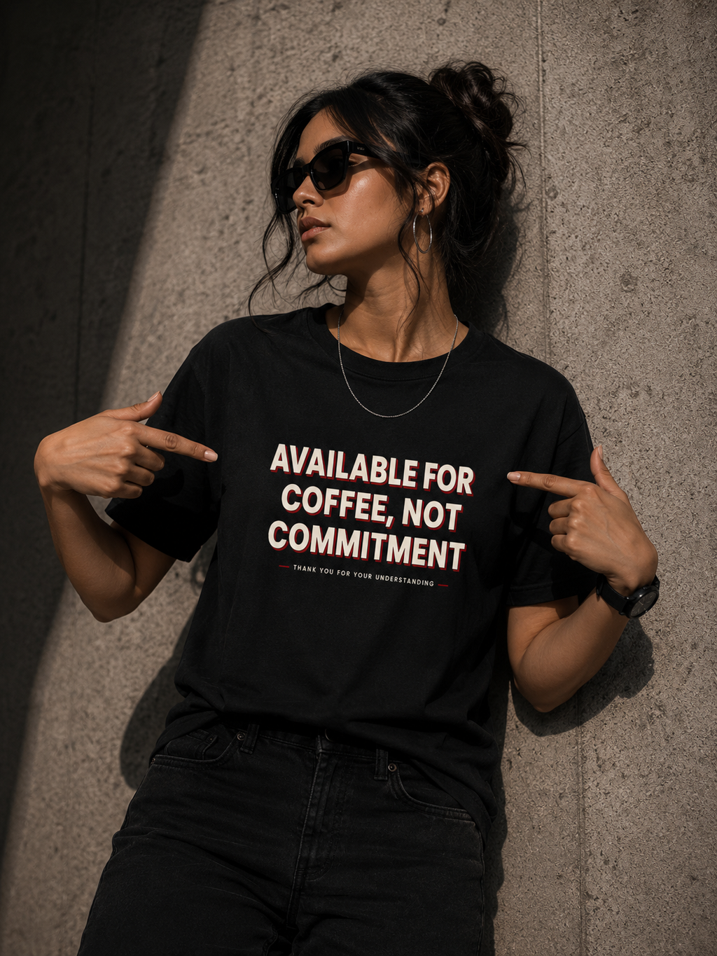 Available for Coffee, Not Commitment Graphic T-Shirt