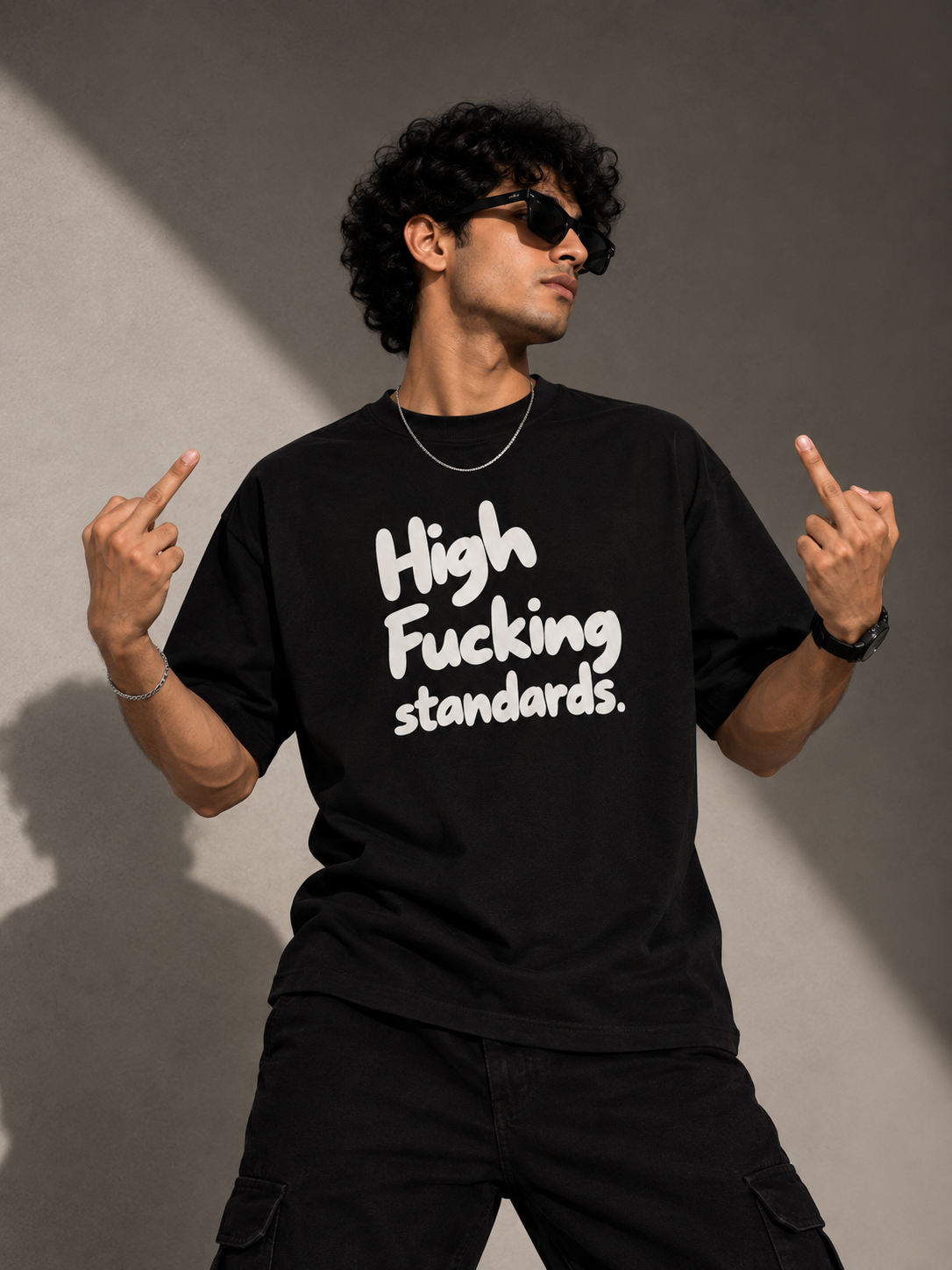 High Fucking Standards Oversized Graphic T-Shirt