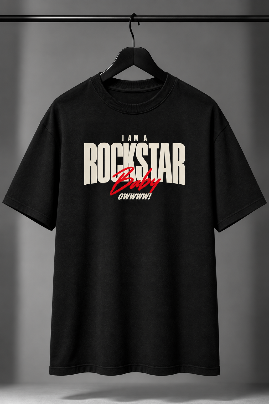 I Am A Rockstar Baby Oversized Graphic T-Shirt
