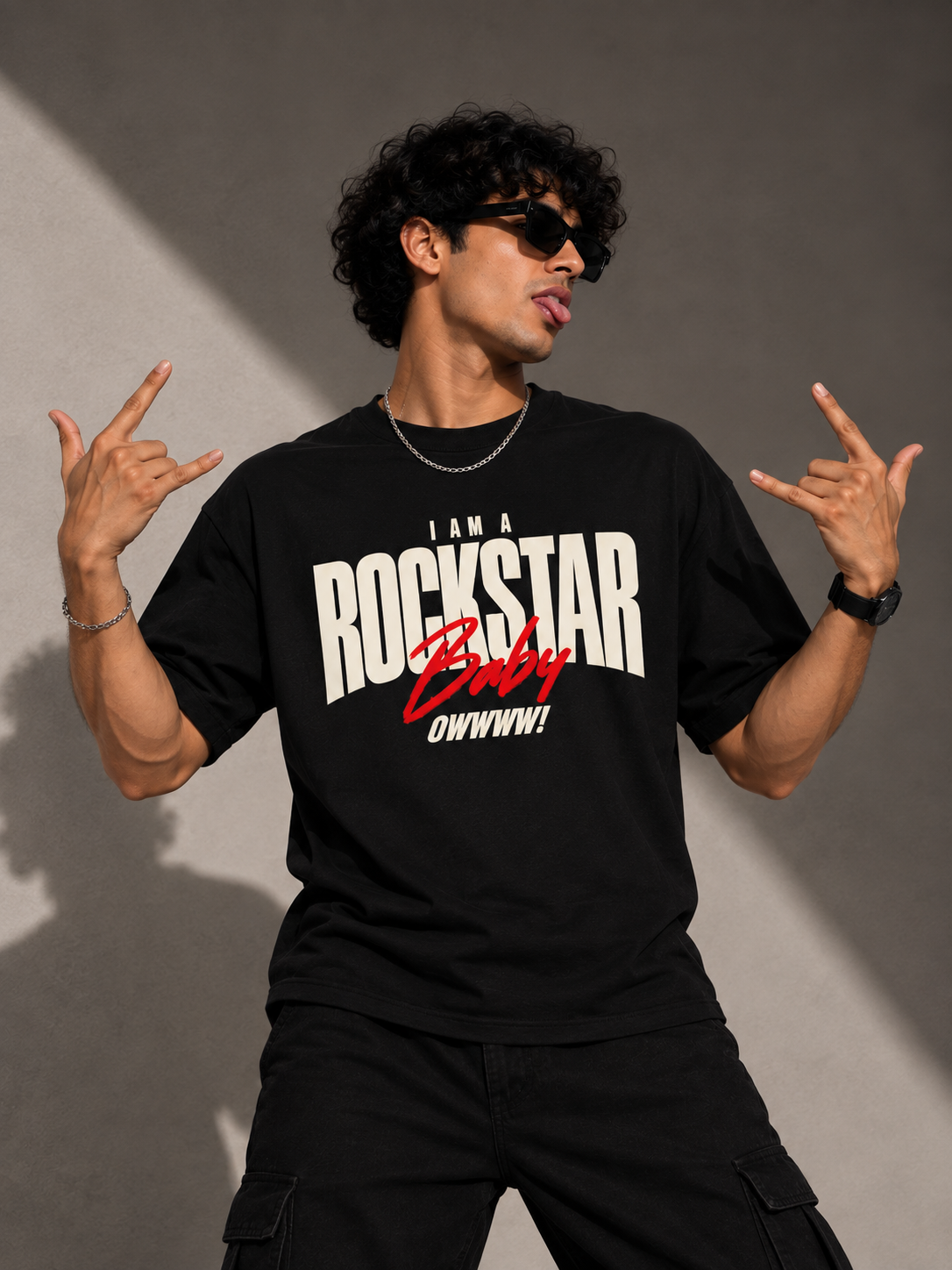 I Am A Rockstar Baby Oversized Graphic T-Shirt
