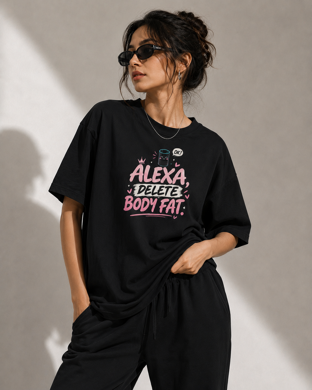 Alexa Delete Body Fat Oversized Graphic T-Shirt