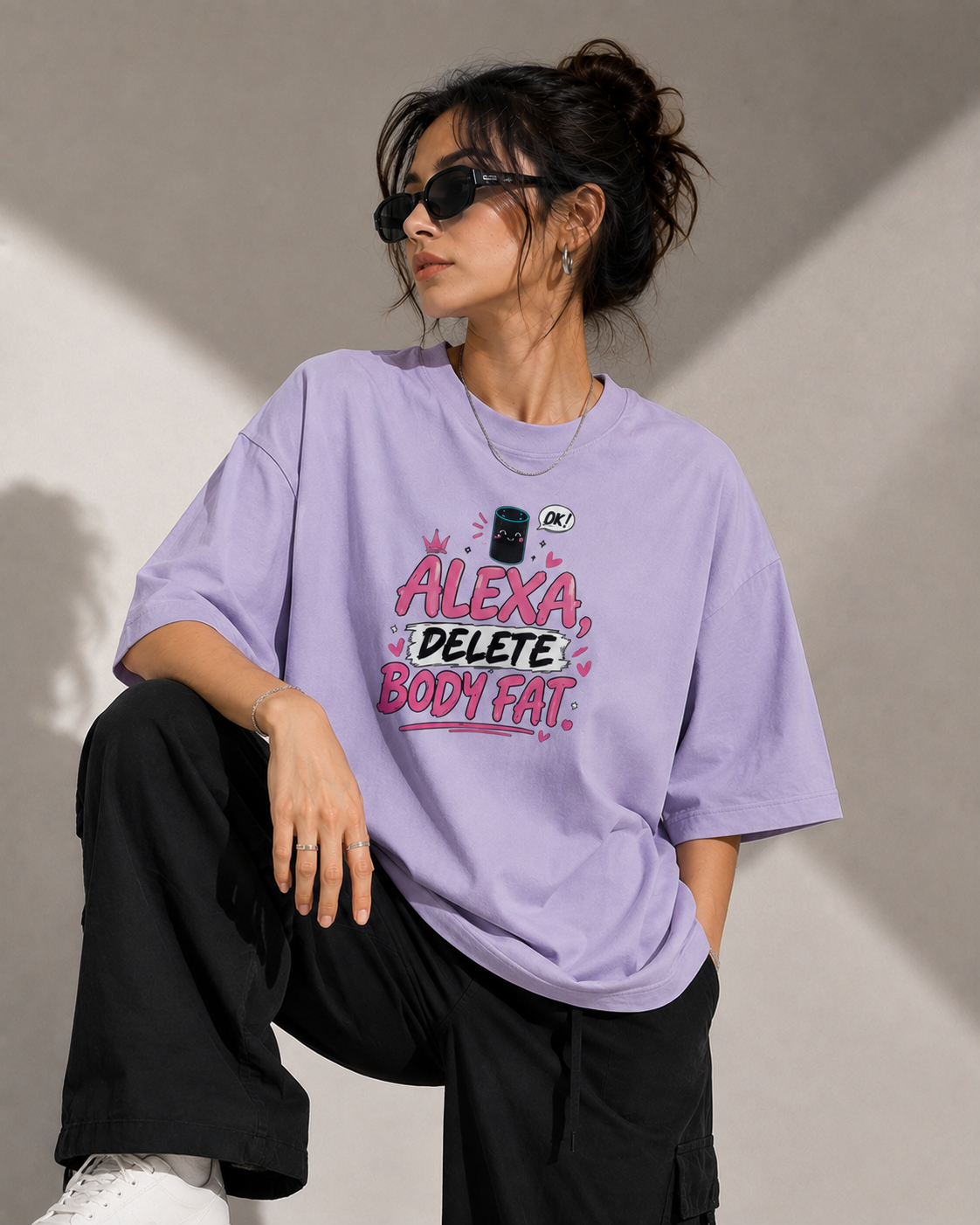 Alexa Delete Body Fat Oversized Graphic T-Shirt