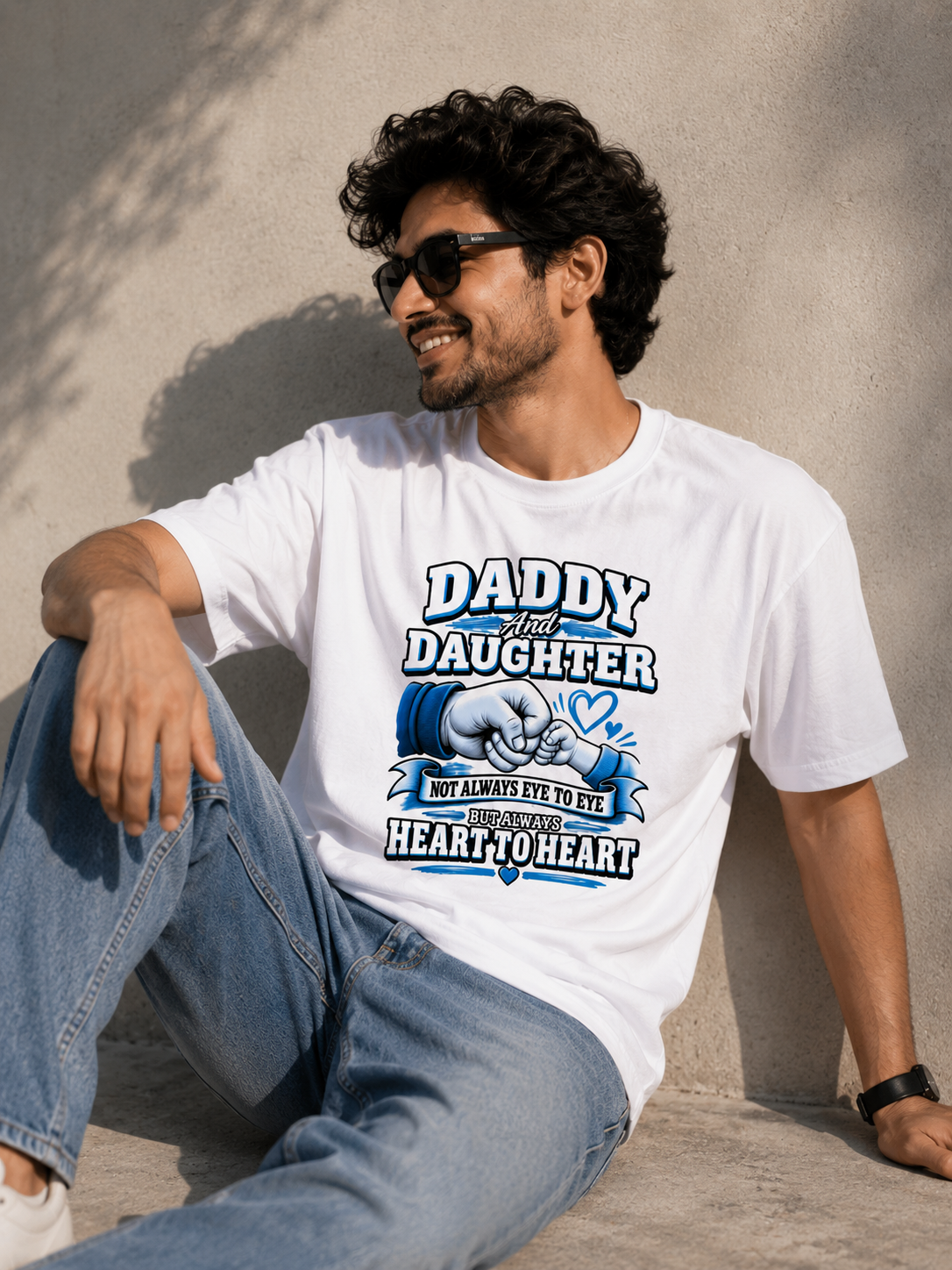 Daddy & Daughter Heart to Heart Graphic T-Shirt