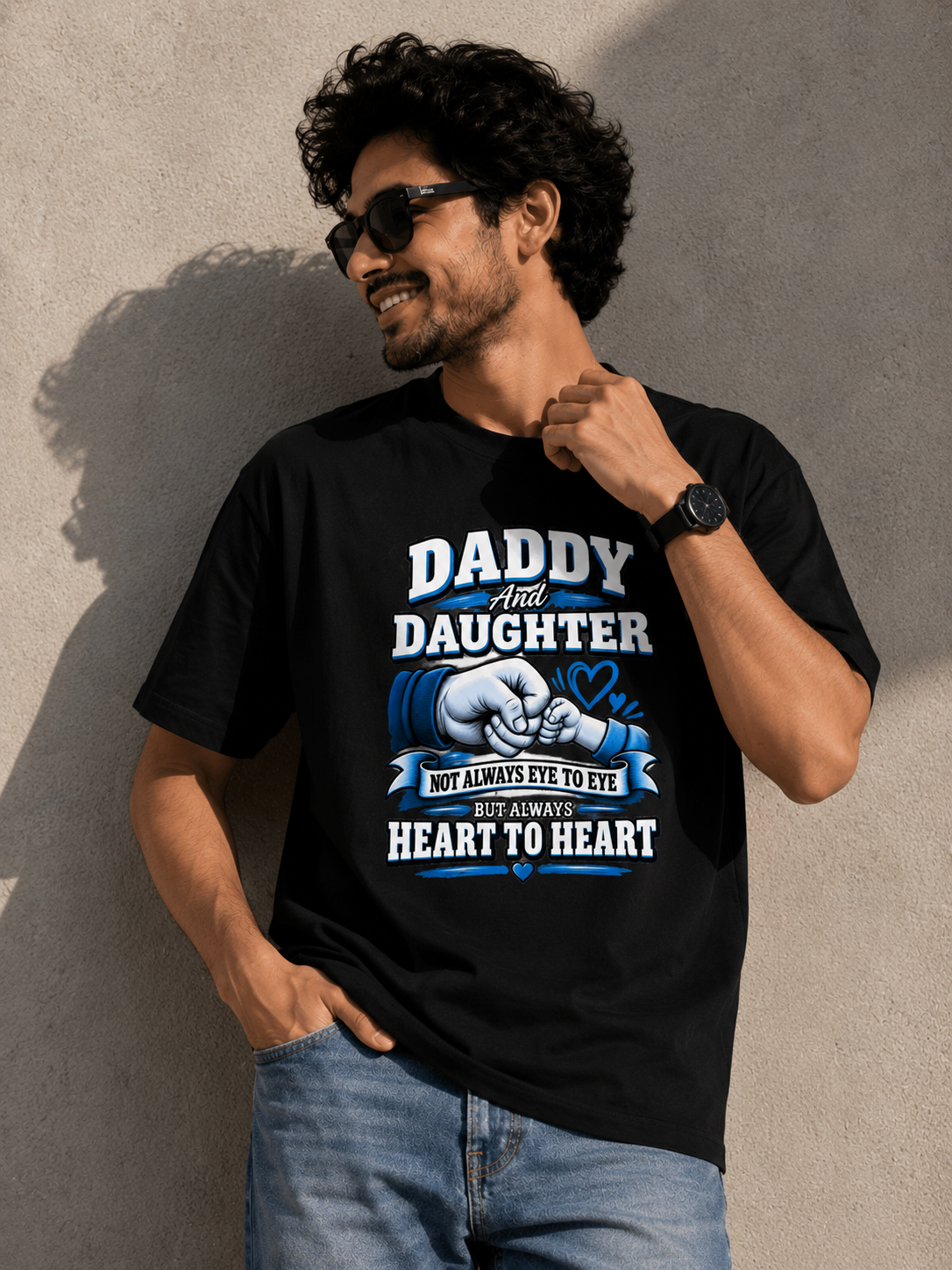 Daddy & Daughter Heart to Heart Graphic T-Shirt